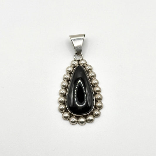 925 TJ-75 Vintage Mexico Sterling Silver Black Onyx Pendant