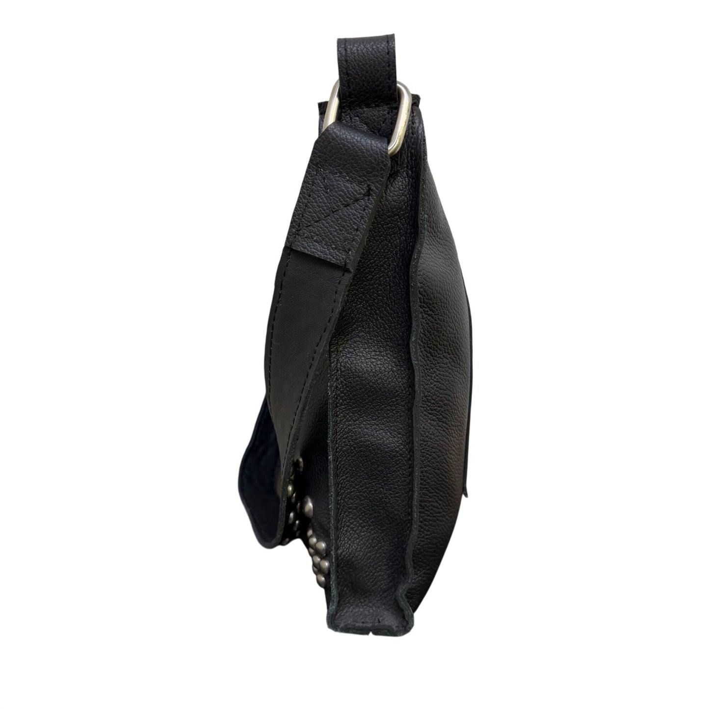 Cripple Creek Leather Studded Black Shoulder Bag