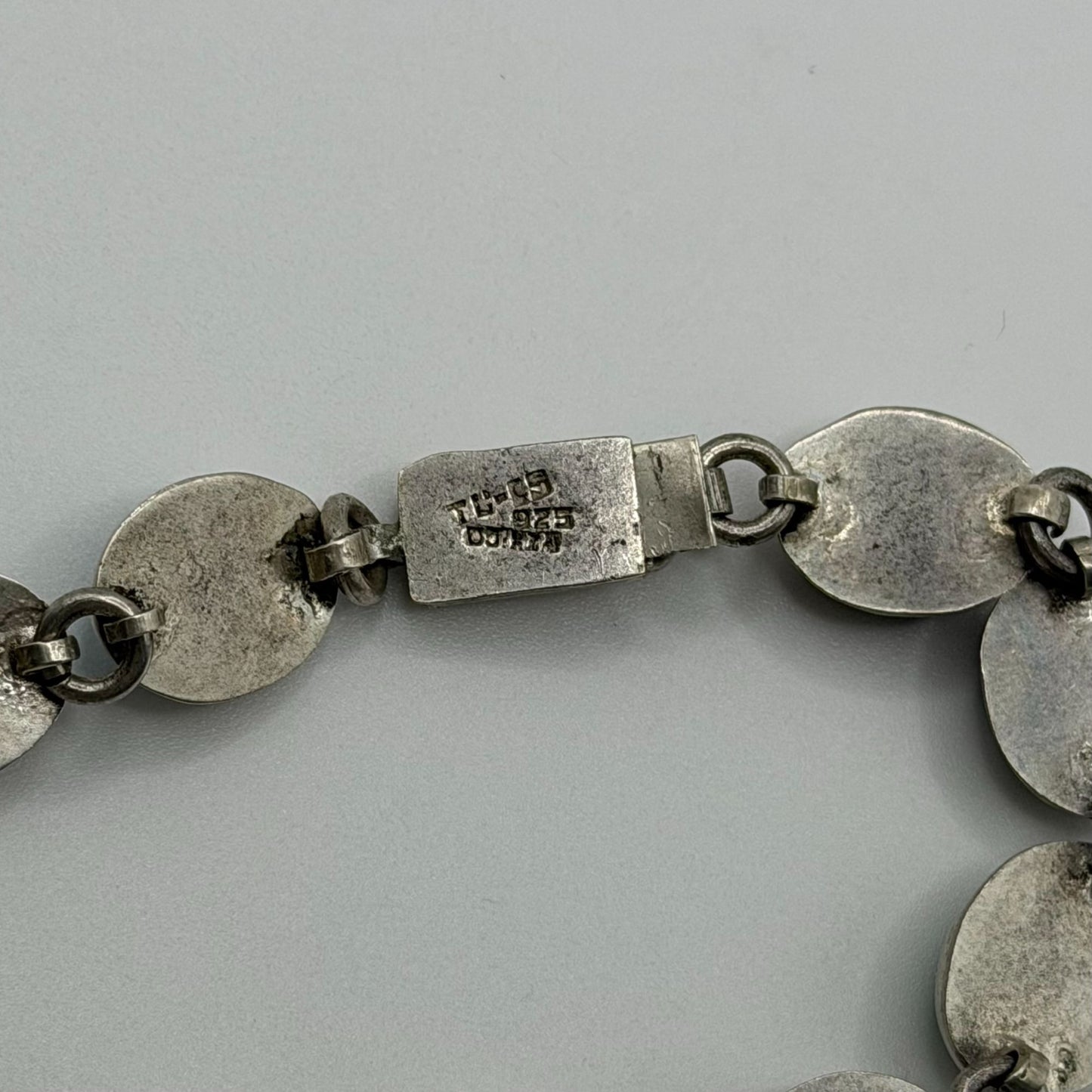 Mexico Multi-Stone 925 Sterling Silver Link Bracelet