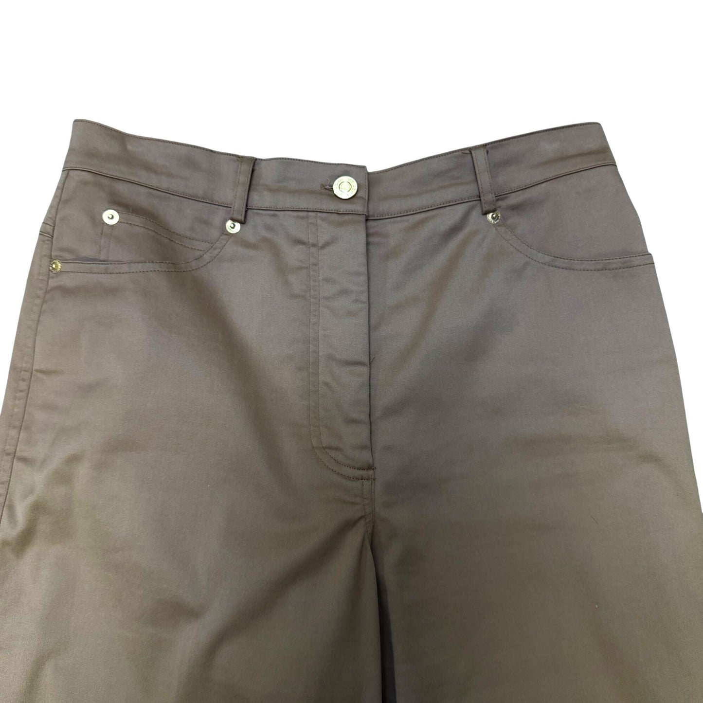 St. John Brown High-Rise Straight-Leg Pants Size 6