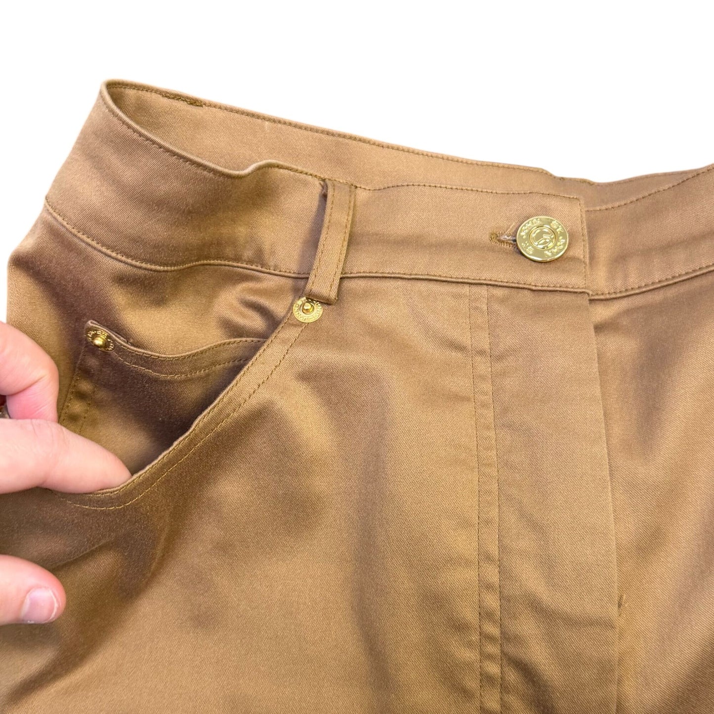 St. John Brown High-Rise Straight-Leg Pants Size 6