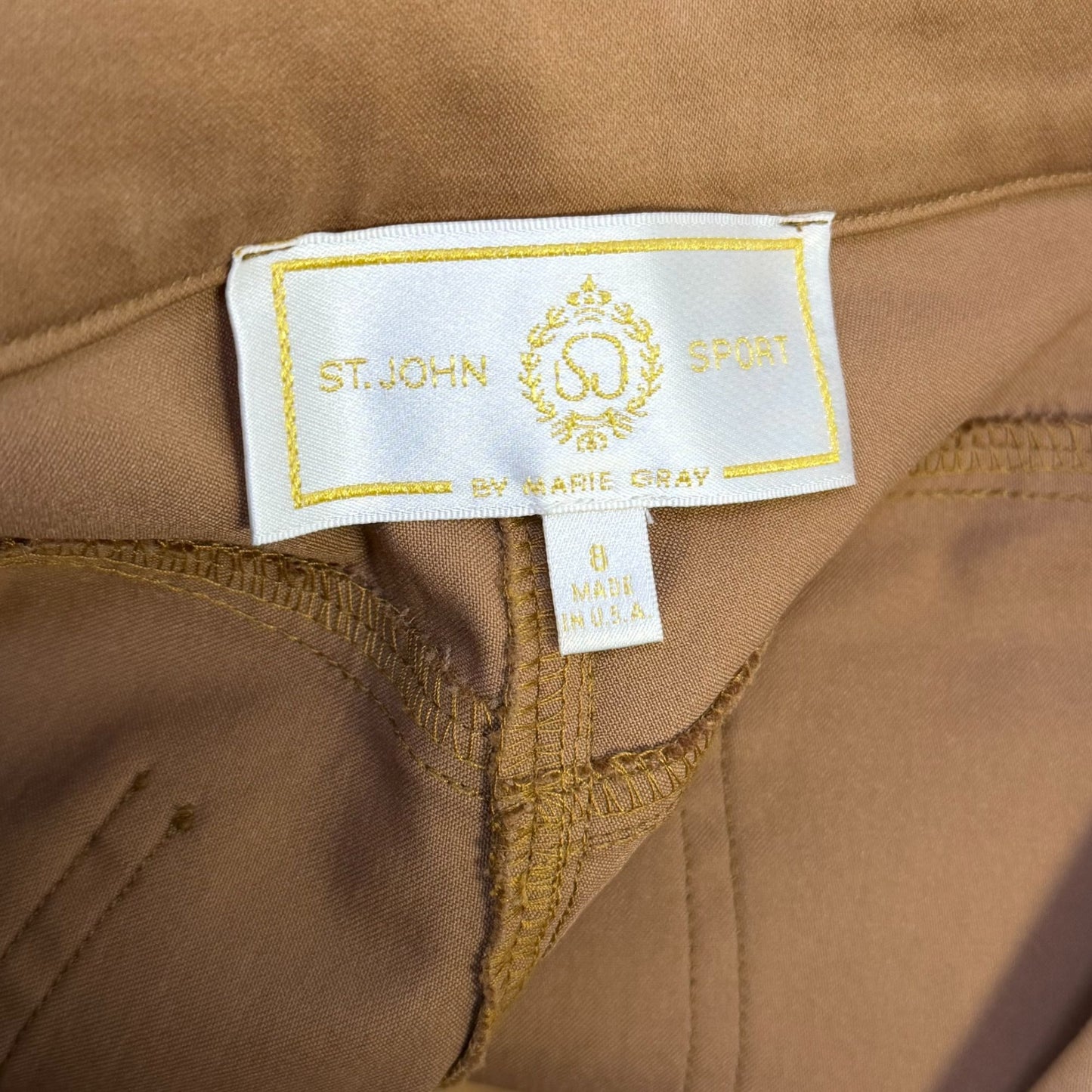 St. John Brown High-Rise Straight-Leg Pants Size 6