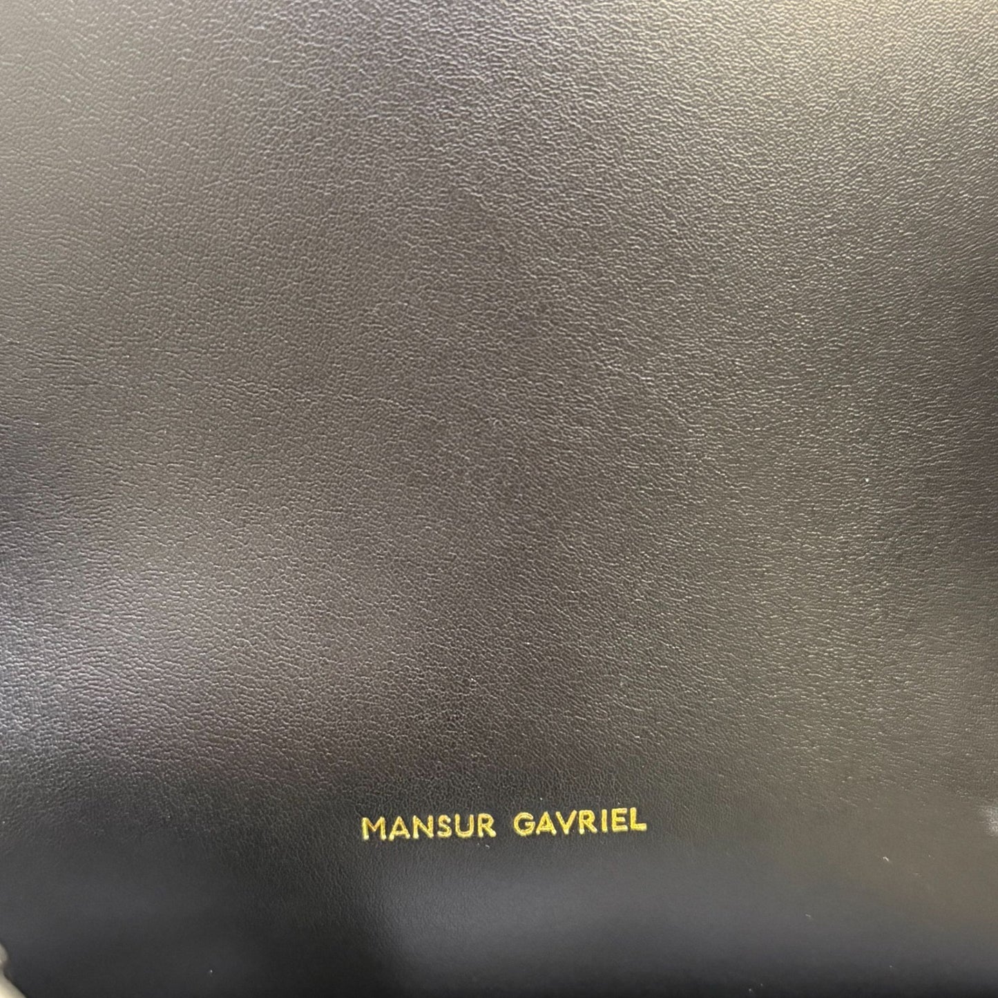 Mansur Gavriel Black Leather Bucket Bag With Red Interior Adjustable Shoulder Strap