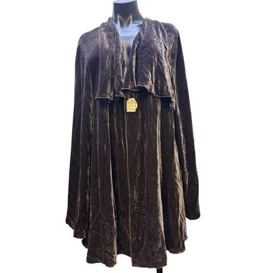 4 Love & Liberty JW Velvet Cardi Brown XL
