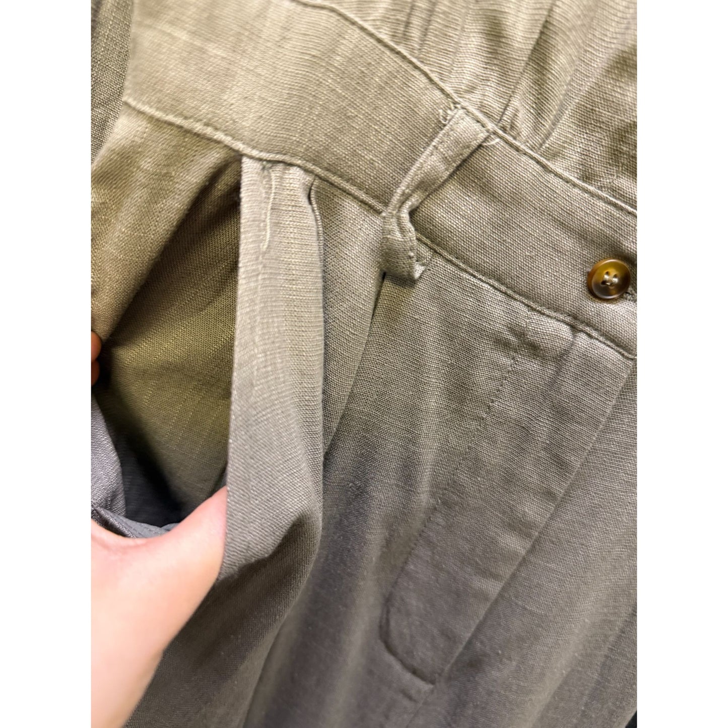 Modesees Gray Long Sleeve Button-Up Jumpsuit Pockets XS