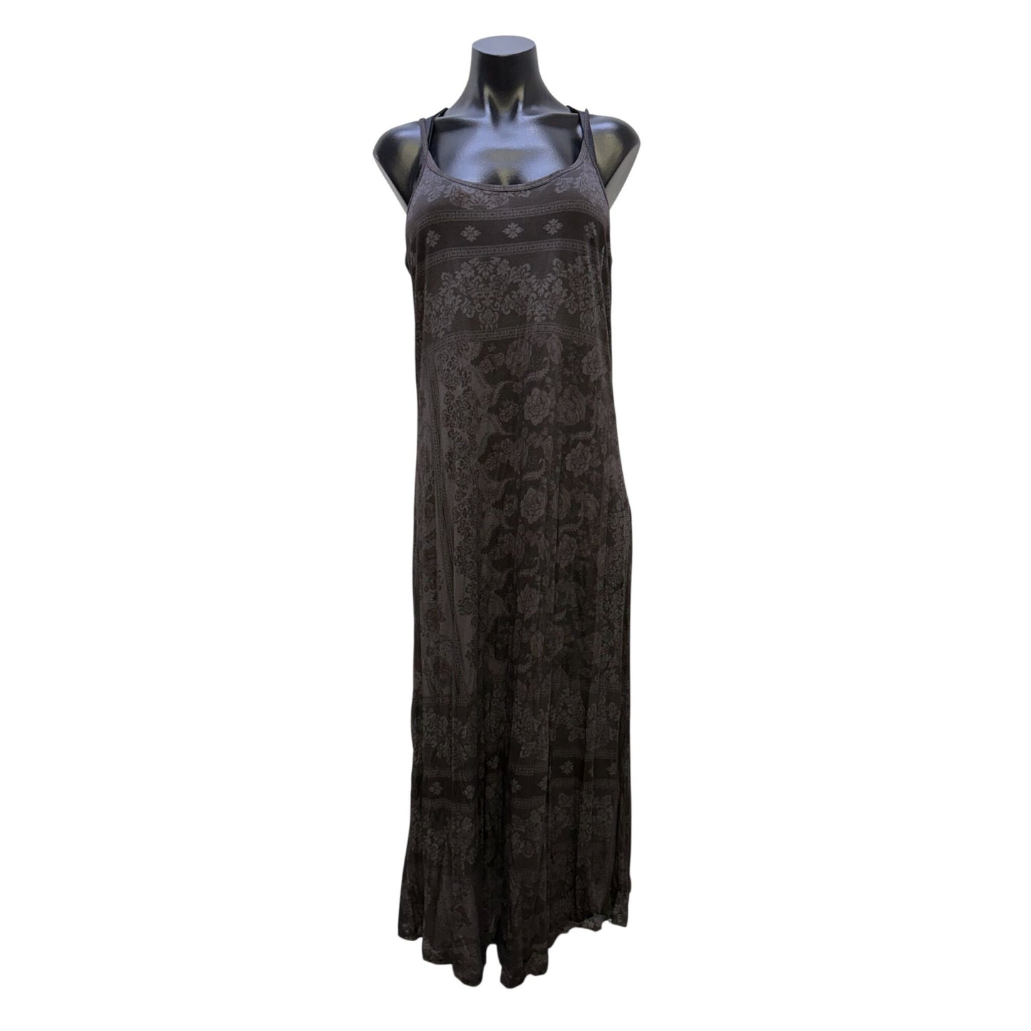 Johnny Was Biya Black Lace Maxi Dress & Slip Size L