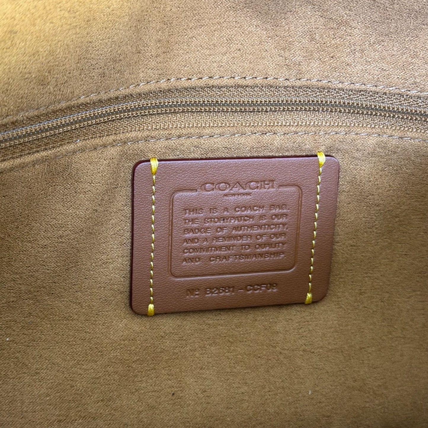 Coach Brown Leather Chain Shoulder Bag With Silver Hardware