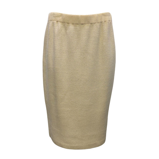 NWT St. John Collection Cream Wool Blend Pencil Skirt Size 4