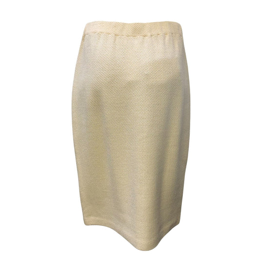 NWT St. John Collection Cream Wool Blend Pencil Skirt Size 4
