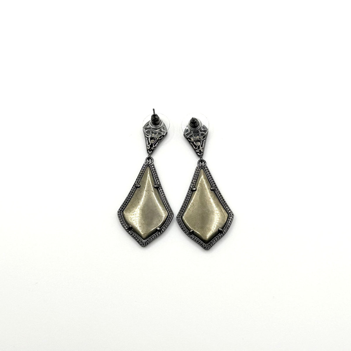 Kendra Scott Lux Alexa Pyrite Drop Earrings Geometric Design