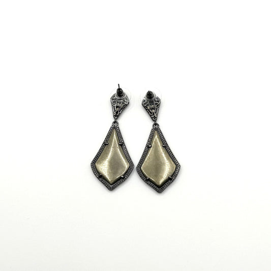 Kendra Scott Lux Alexa Pyrite Drop Earrings Geometric Design