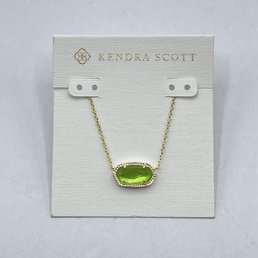 Kendra Scott Gold-Plated Chain Necklace With Green Gemstone Pendant