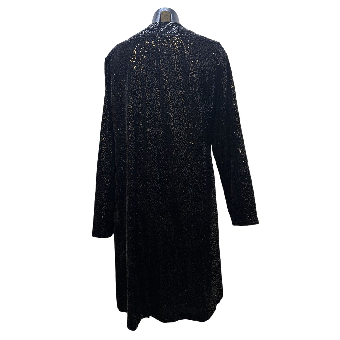 Soft Surroundings Black Sequined Long Cardigan & Pants Set M/L 2p