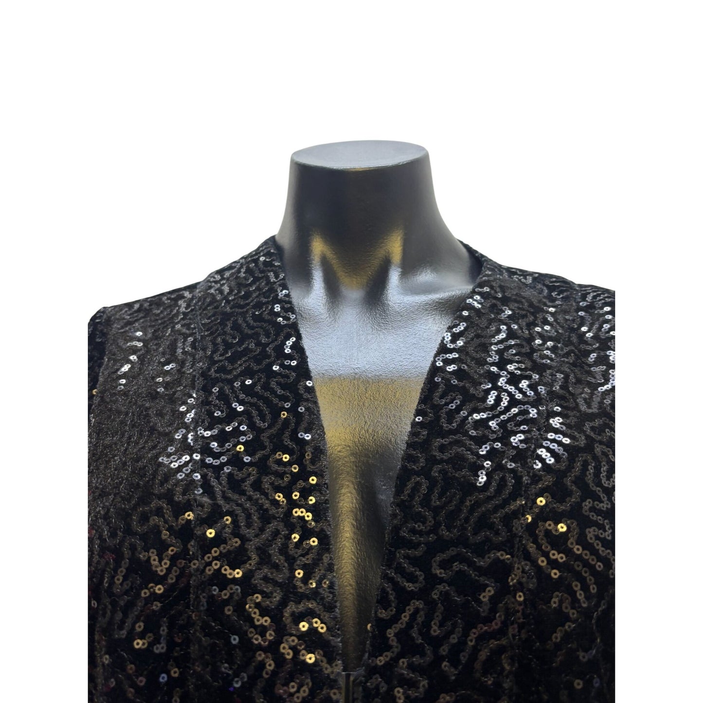 Soft Surroundings Black Sequined Long Cardigan & Pants Set M/L 2p