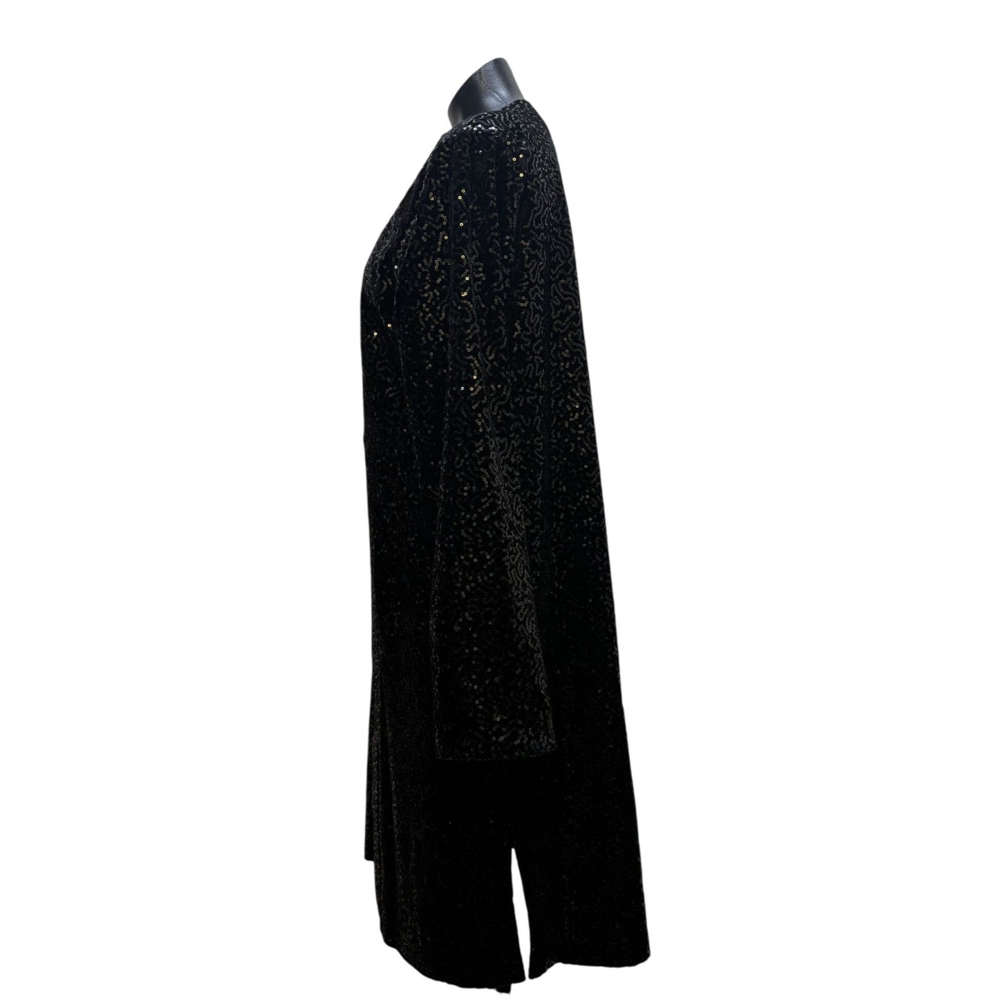 Soft Surroundings Black Sequined Long Cardigan & Pants Set M/L 2p