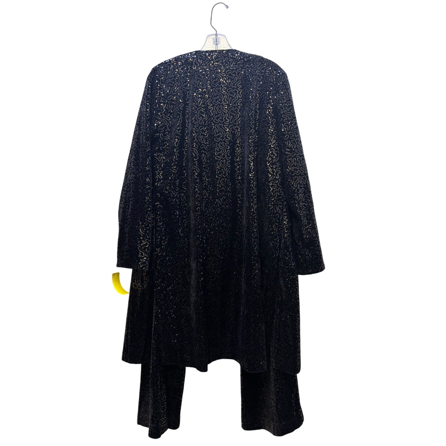 Soft Surroundings Black Sequined Long Cardigan & Pants Set M/L 2p