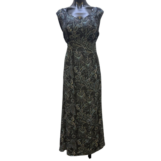 J. Jill  Maxi Dress XL Black & Blue Sleeveless