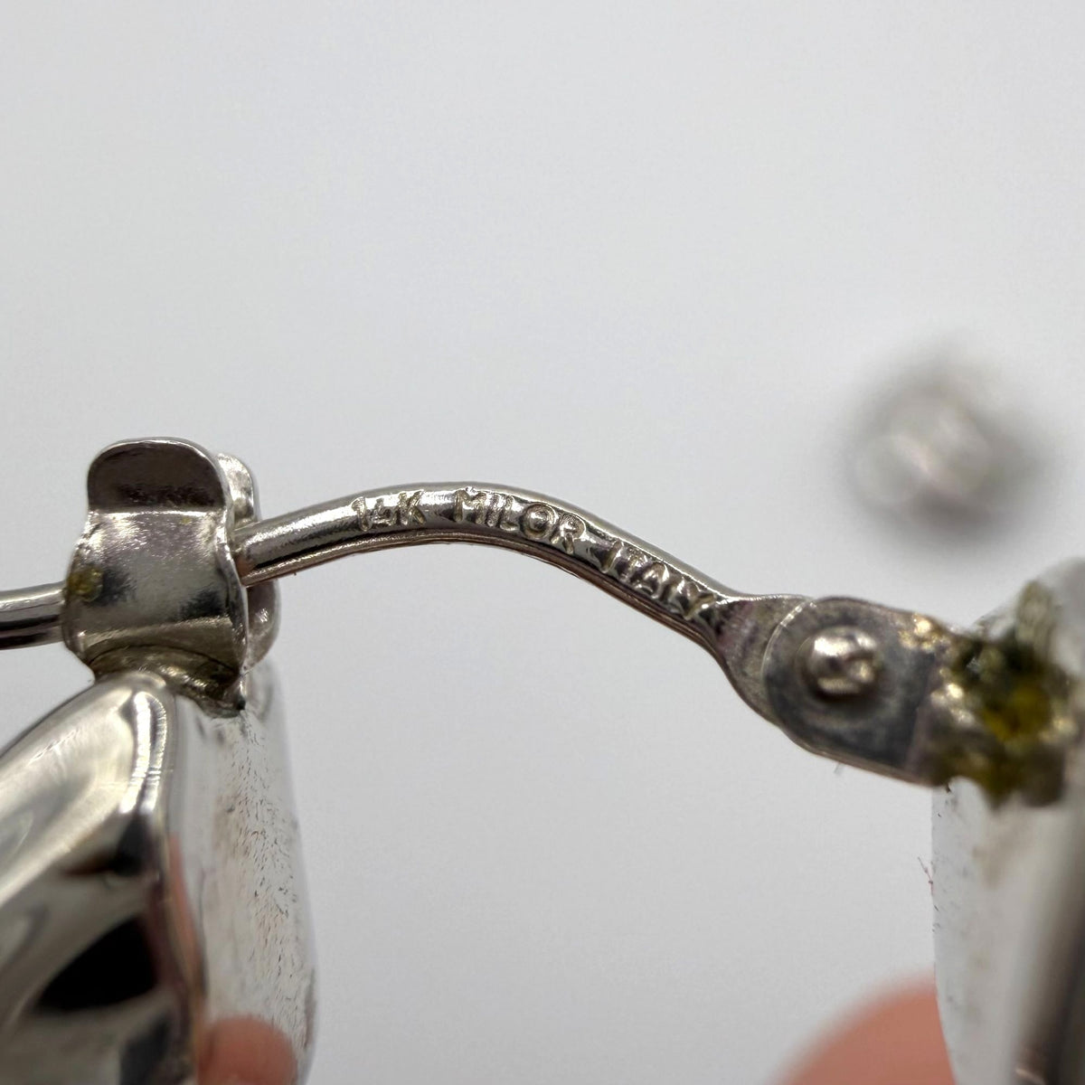 Milor Italy 14K White Gold Chunky Twisted Hoop Earrings