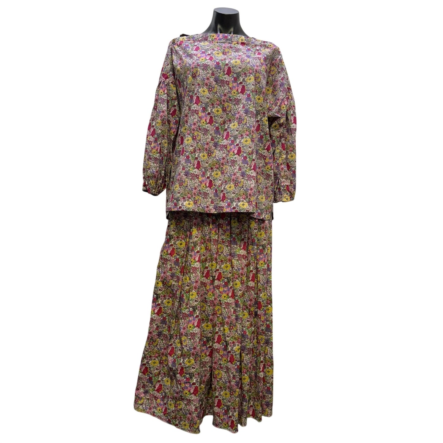 Buru 2-Piece Floral Blouse & Maxi Skirt Set Multi-Color XL
