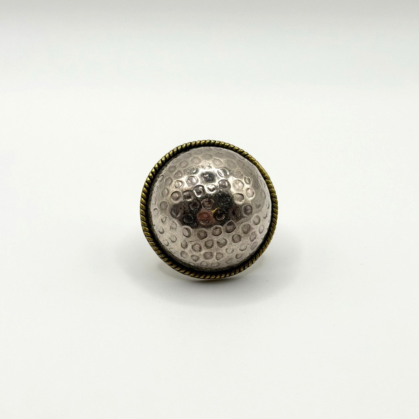 Vintage Taxco 925 Sterling Silver Dome Ring Adjustable Textured Finish