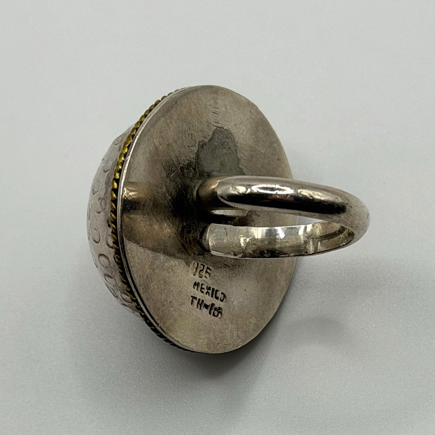 Vintage Taxco 925 Sterling Silver Dome Ring Adjustable Textured Finish
