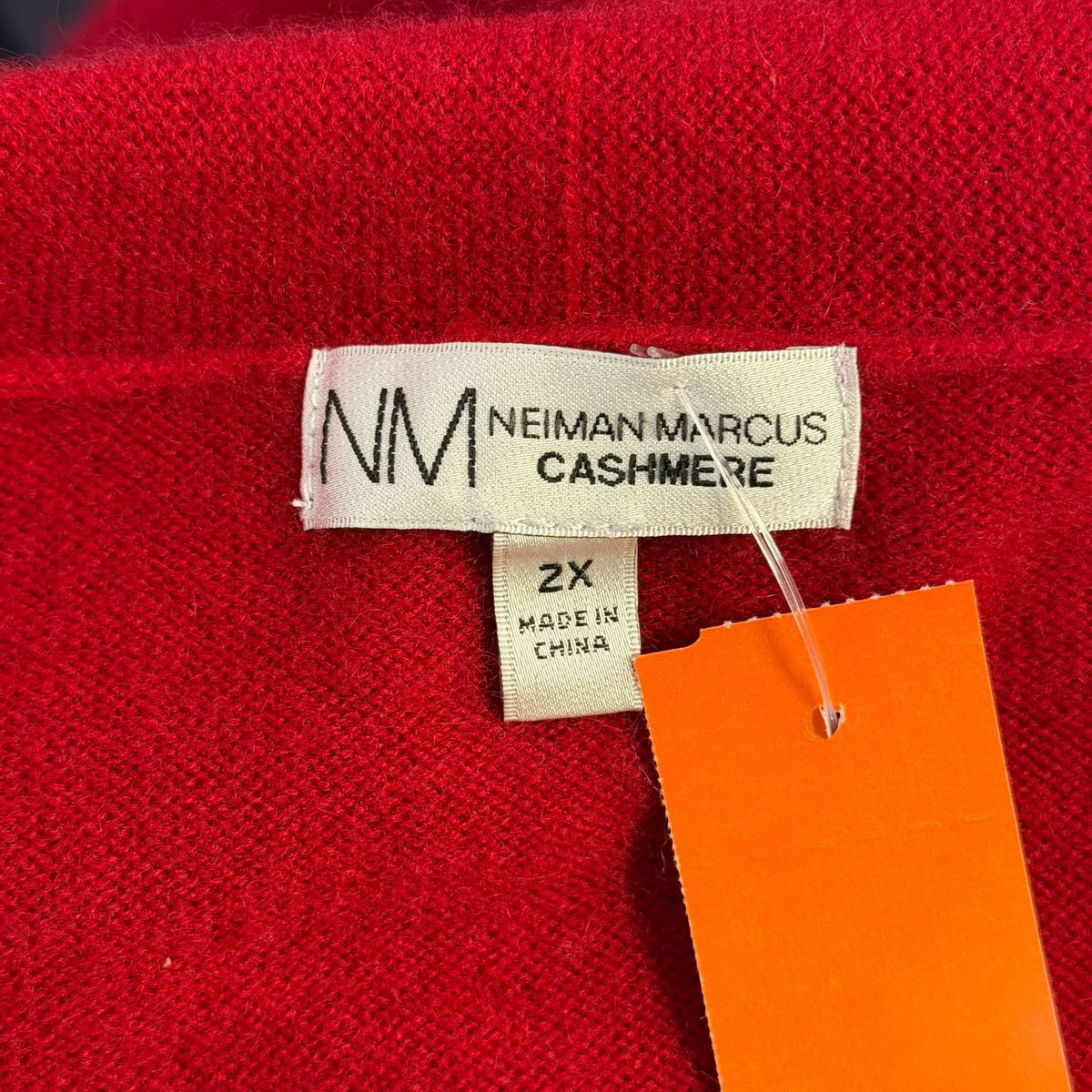 Neiman Marcus Cashmere Red Open Front Cardigan 2X