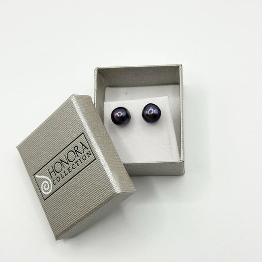 Honora Purple Cultured Pearl Earrings With Stainless Steel Backs