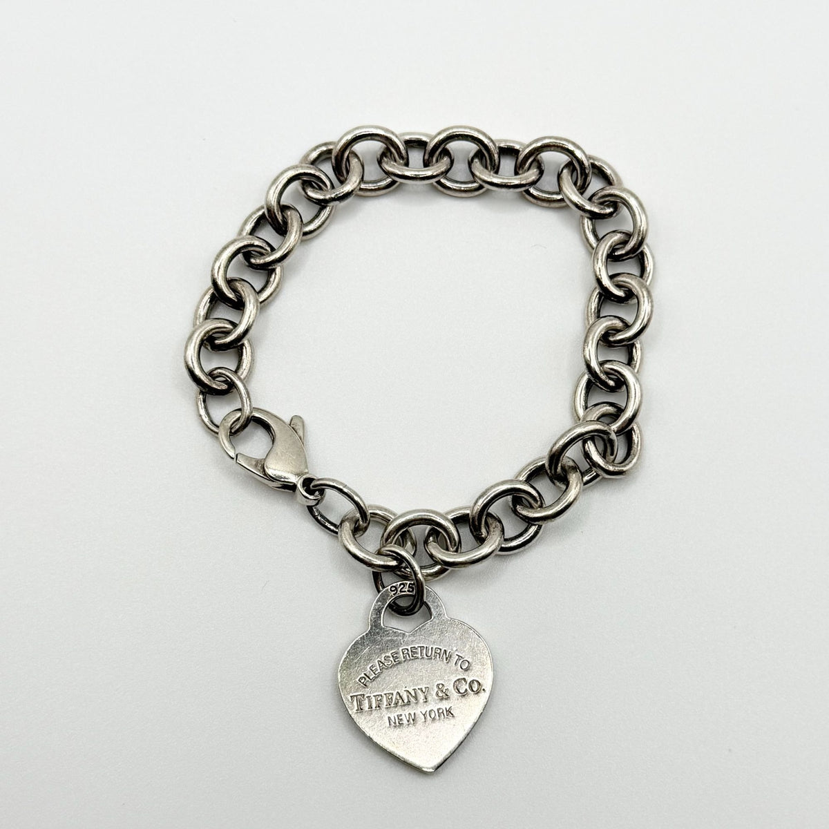 Tiffany & Co. Heart Tag Charm Bracelet Sterling Silver 925