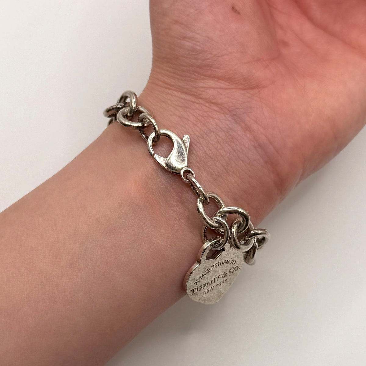 Tiffany & Co. Heart Tag Charm Bracelet Sterling Silver 925