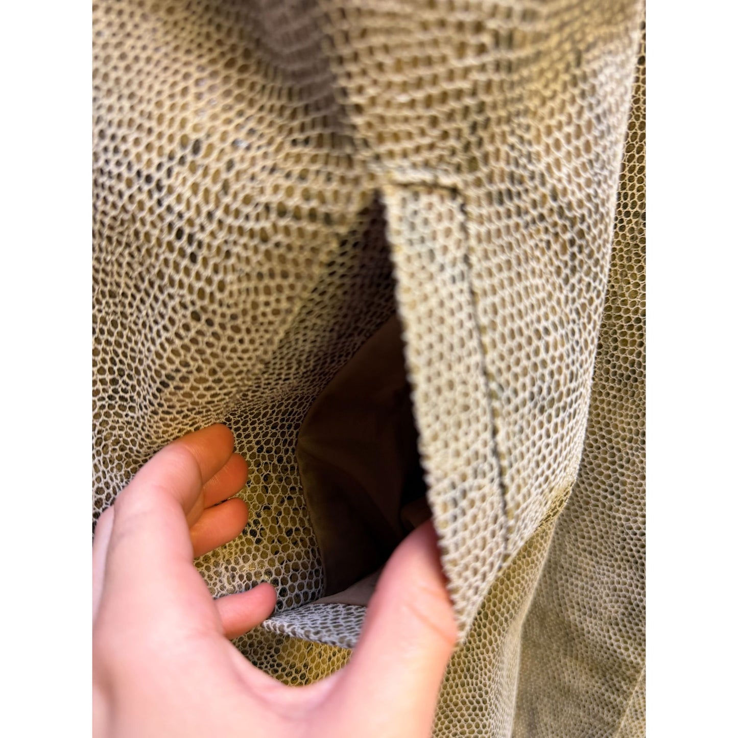 Brandon Thomas Tan & Black Faux Snakeskin Leather Button-Up Jacket