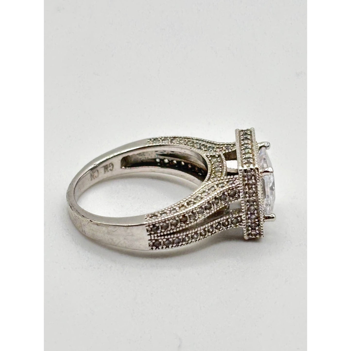 925 Sterling Silver Princess Cut Ring Size 6.5