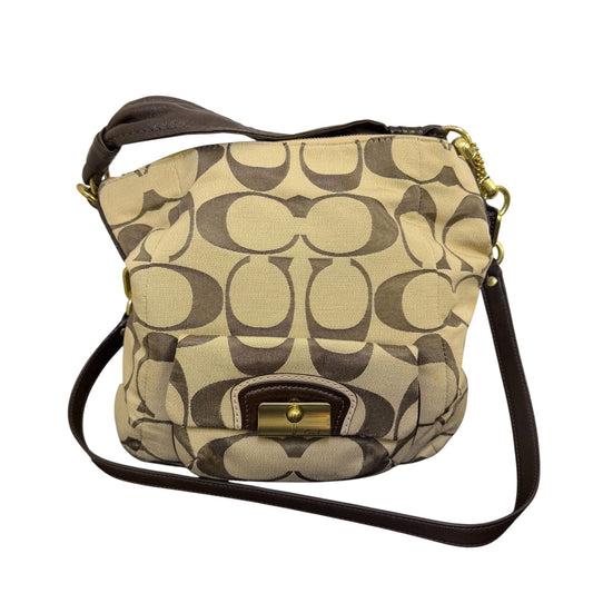 NWT Coach Hobo Shoulder Bag Khaki/Mahogany With Brass Hardware