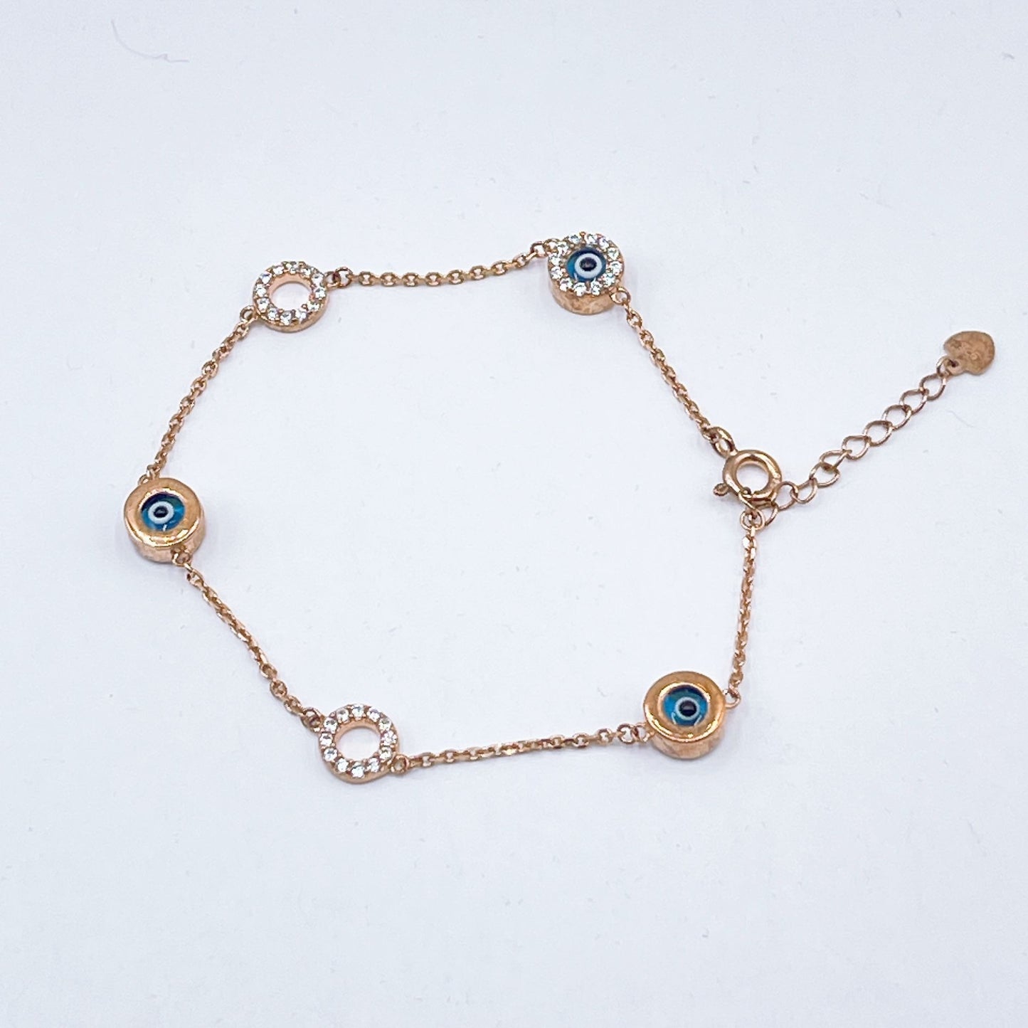 925 Evil Eye Bracelet With Crystals Rose Gold-Plated Bracelet