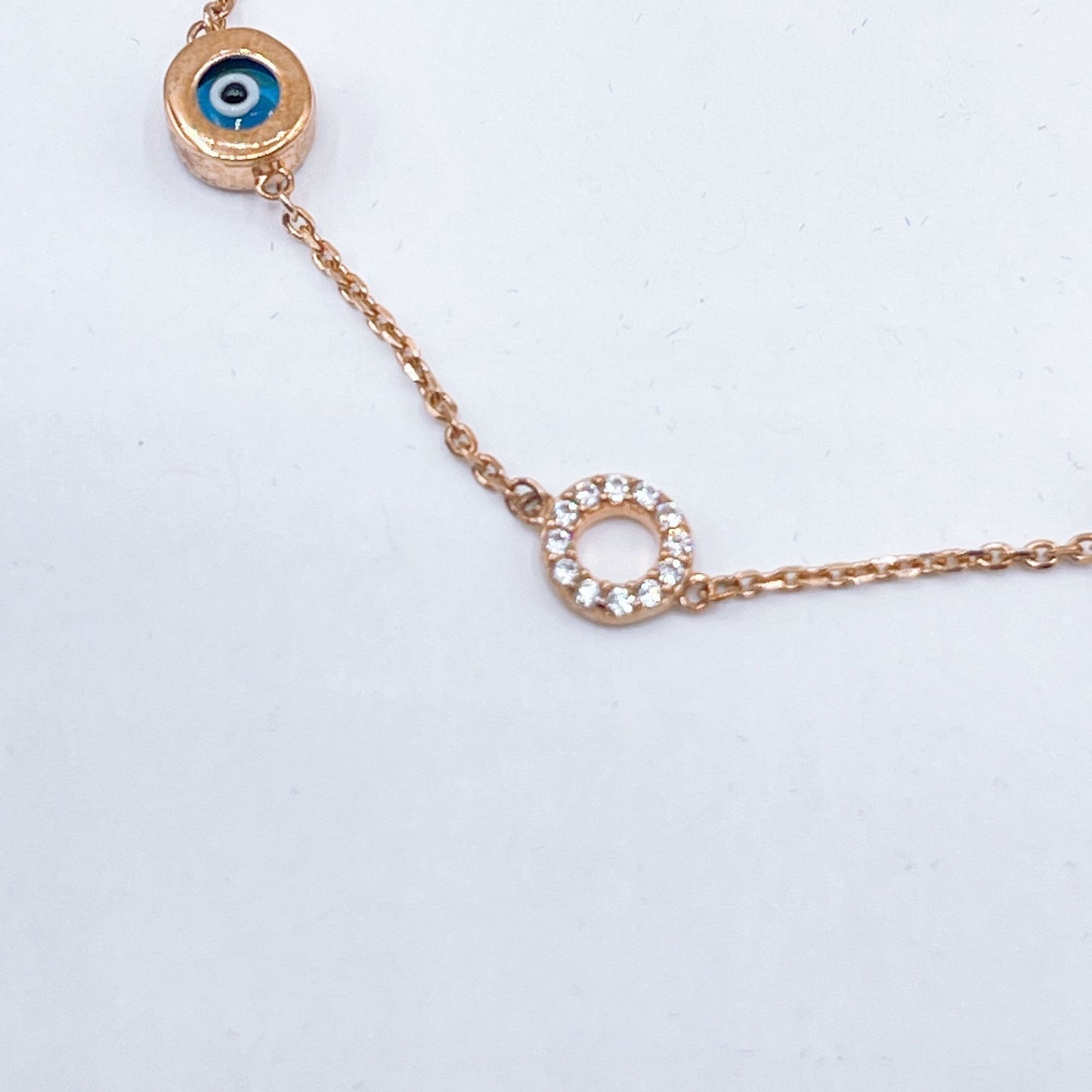 925 Evil Eye Bracelet With Crystals Rose Gold-Plated Bracelet