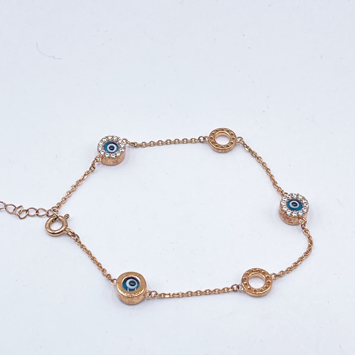 925 Evil Eye Bracelet With Crystals Rose Gold-Plated Bracelet