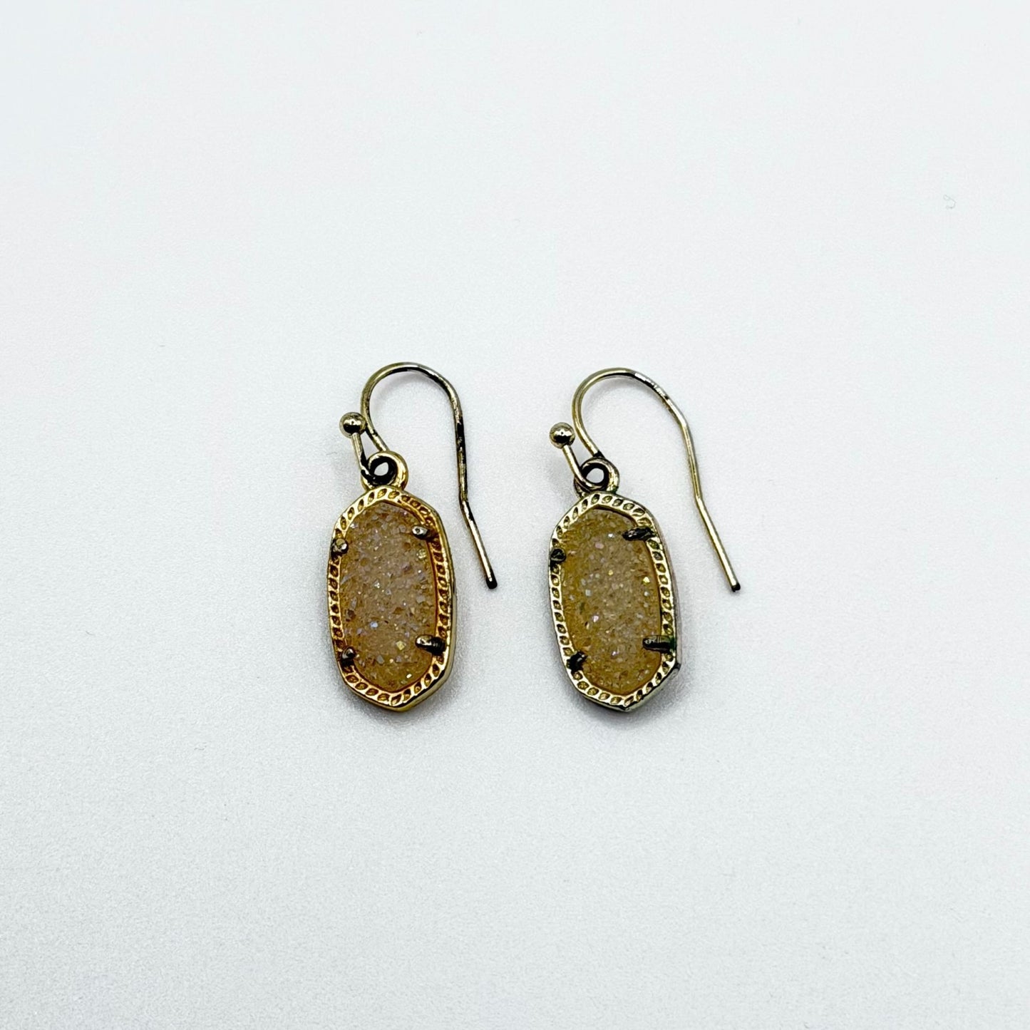 Kendra Scott Oval Gold-Tone Drop Earrings With Druzy Stones