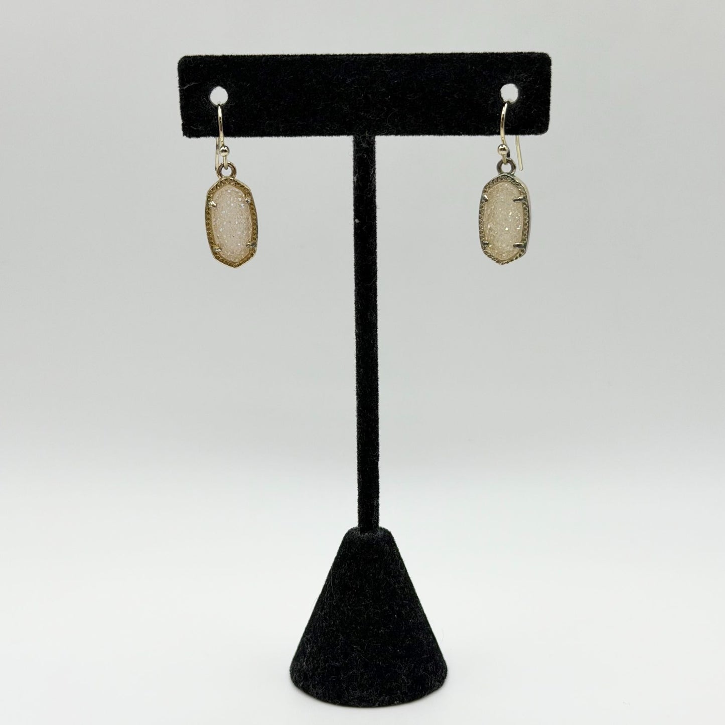 Kendra Scott Oval Gold-Tone Drop Earrings With Druzy Stones
