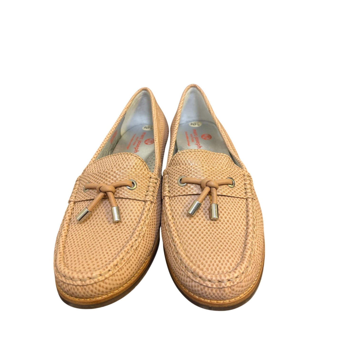 Marc Joseph New York Peach Textured Leather Loafers 10.5