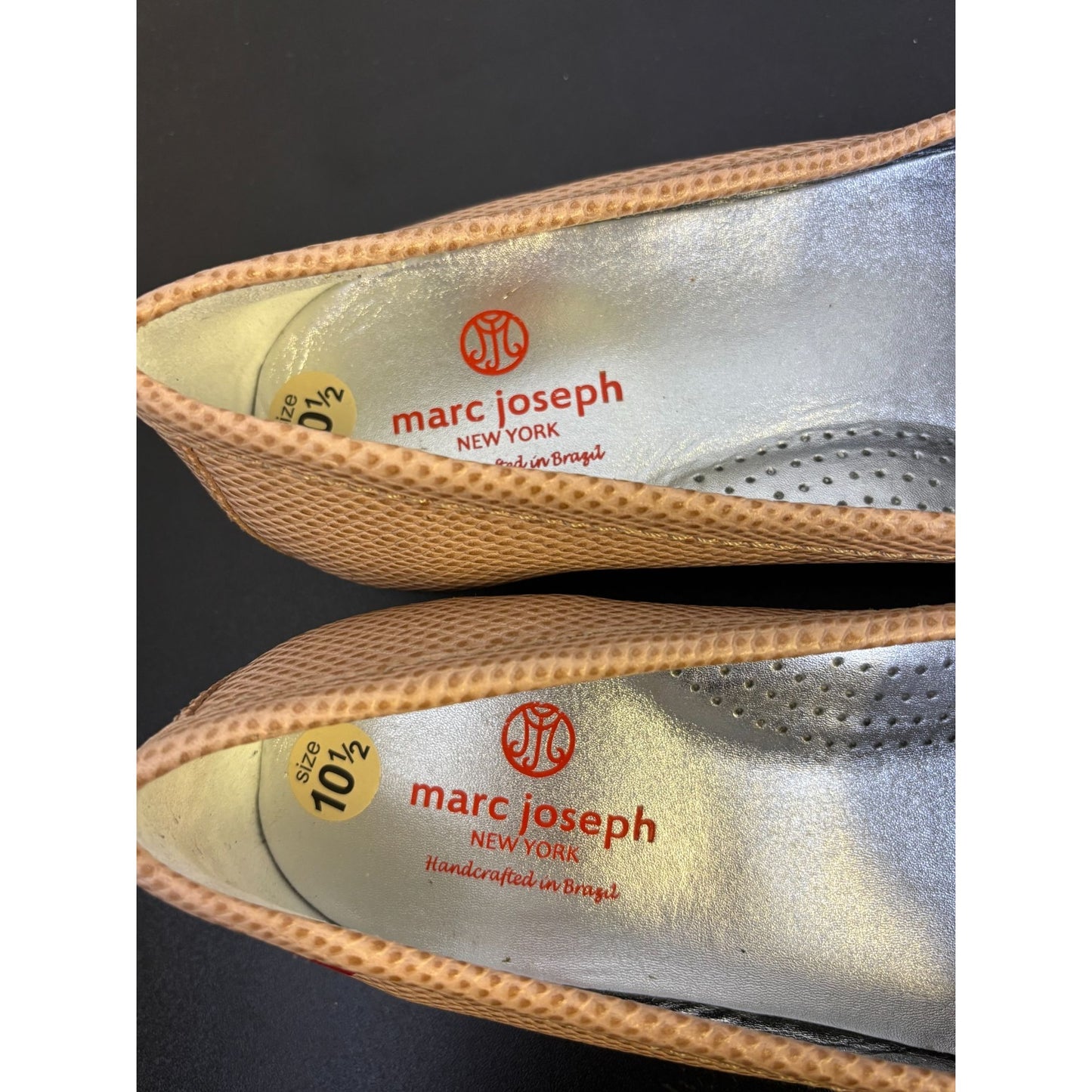 Marc Joseph New York Peach Textured Leather Loafers 10.5