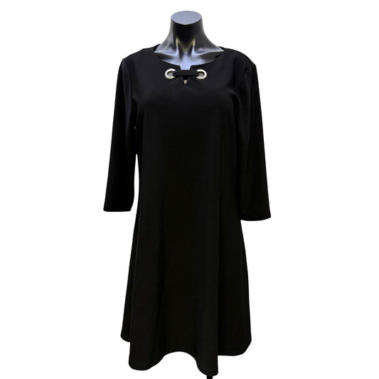 NWT Scapa Lauren Perre Black A-Line Dress L