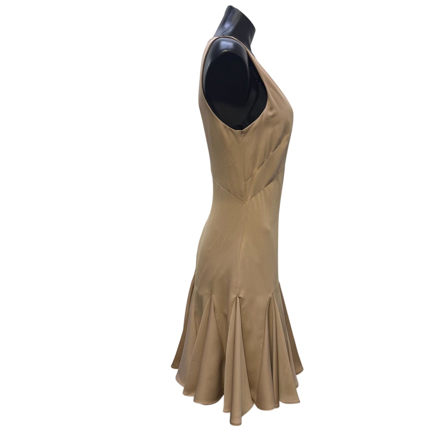 NWT Trina Turk Champagne Sleeveless V-Neck Dress Size 8