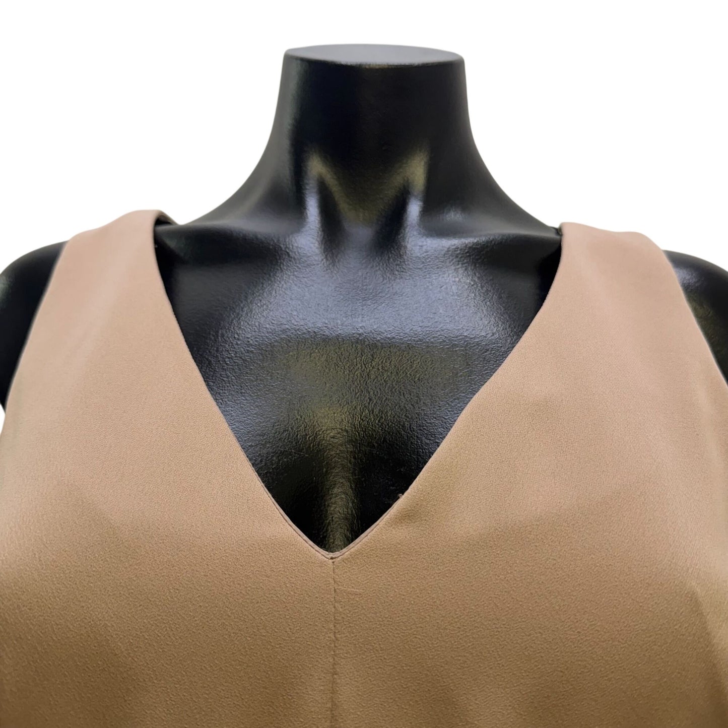 NWT Trina Turk Champagne Sleeveless V-Neck Dress Size 8