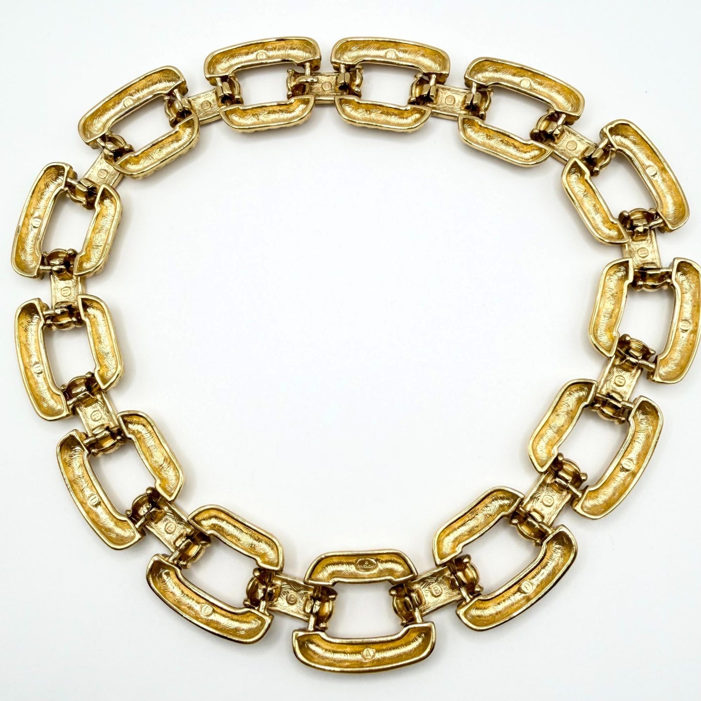 Vintage Givenchy Signed Gold Tone Collar Choker Necklace