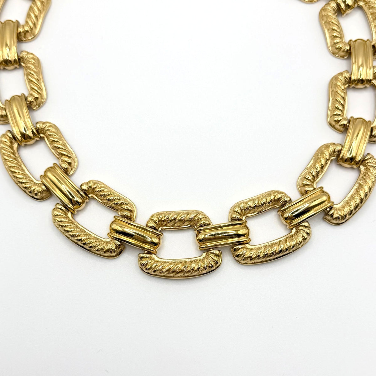 Vintage Givenchy Signed Gold Tone Collar Choker Necklace
