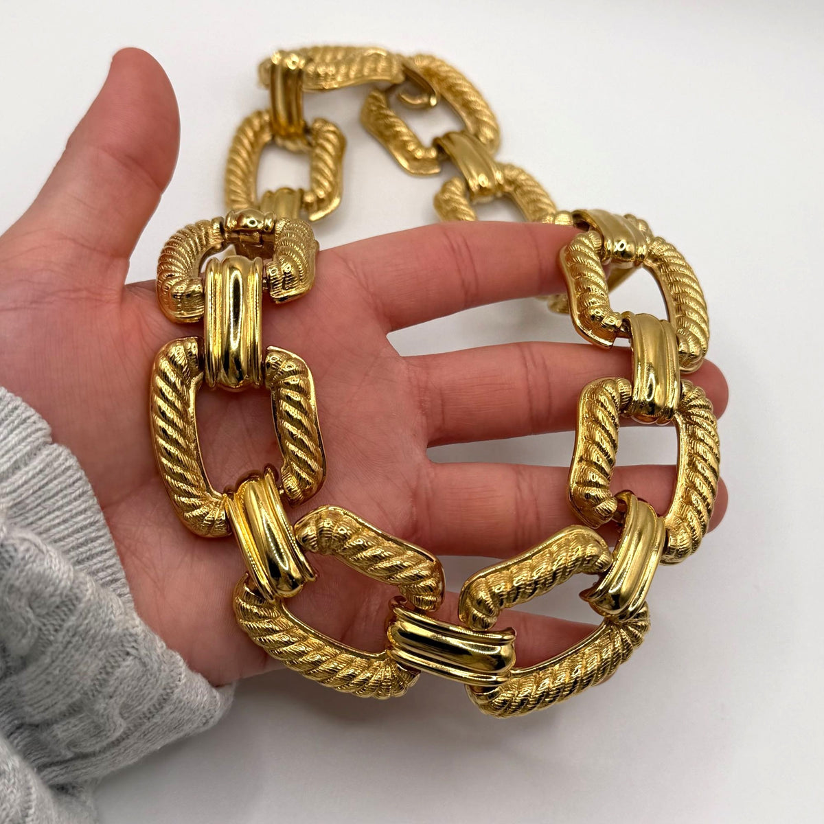 Vintage Givenchy Signed Gold Tone Collar Choker Necklace