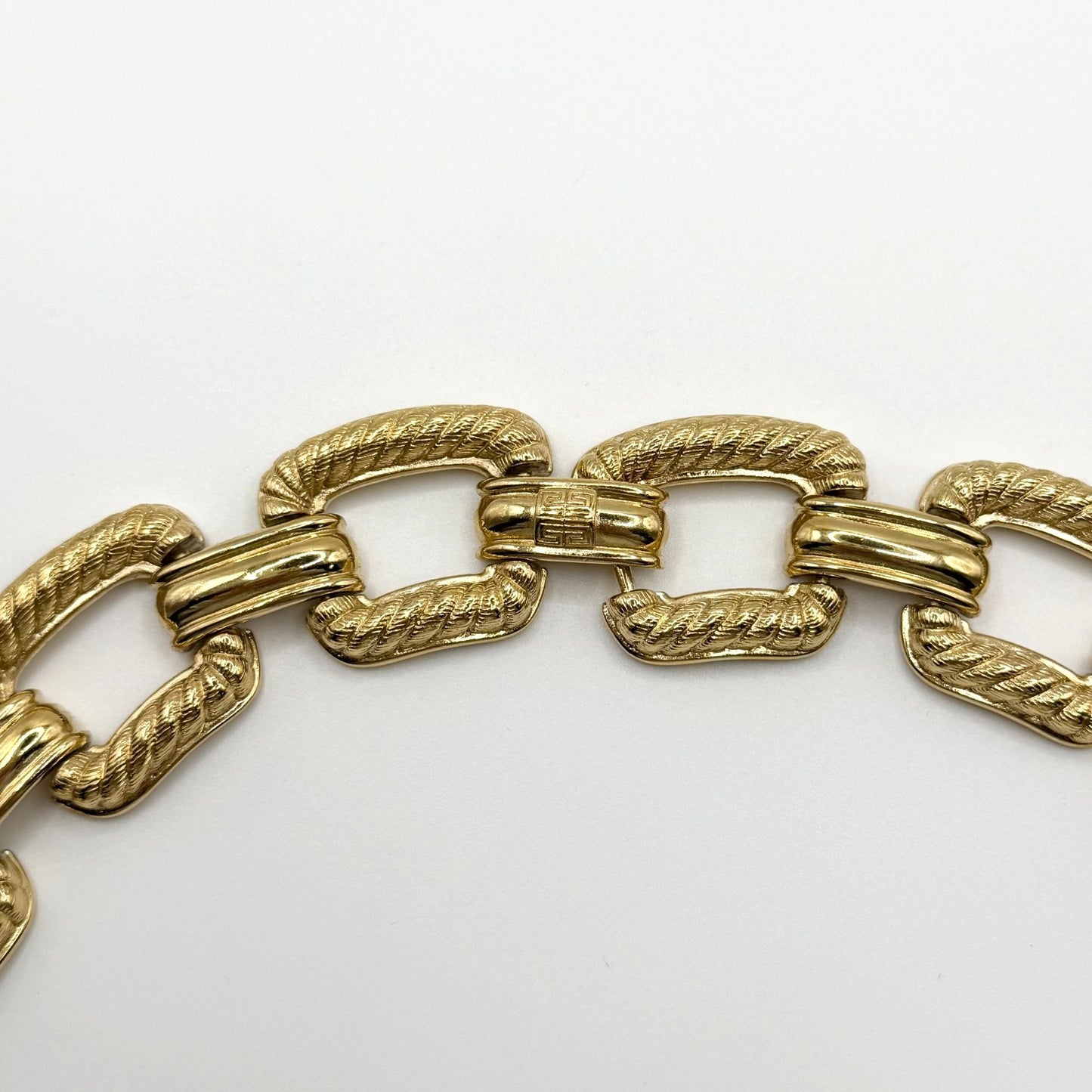 Vintage Givenchy Signed Gold Tone Collar Choker Necklace