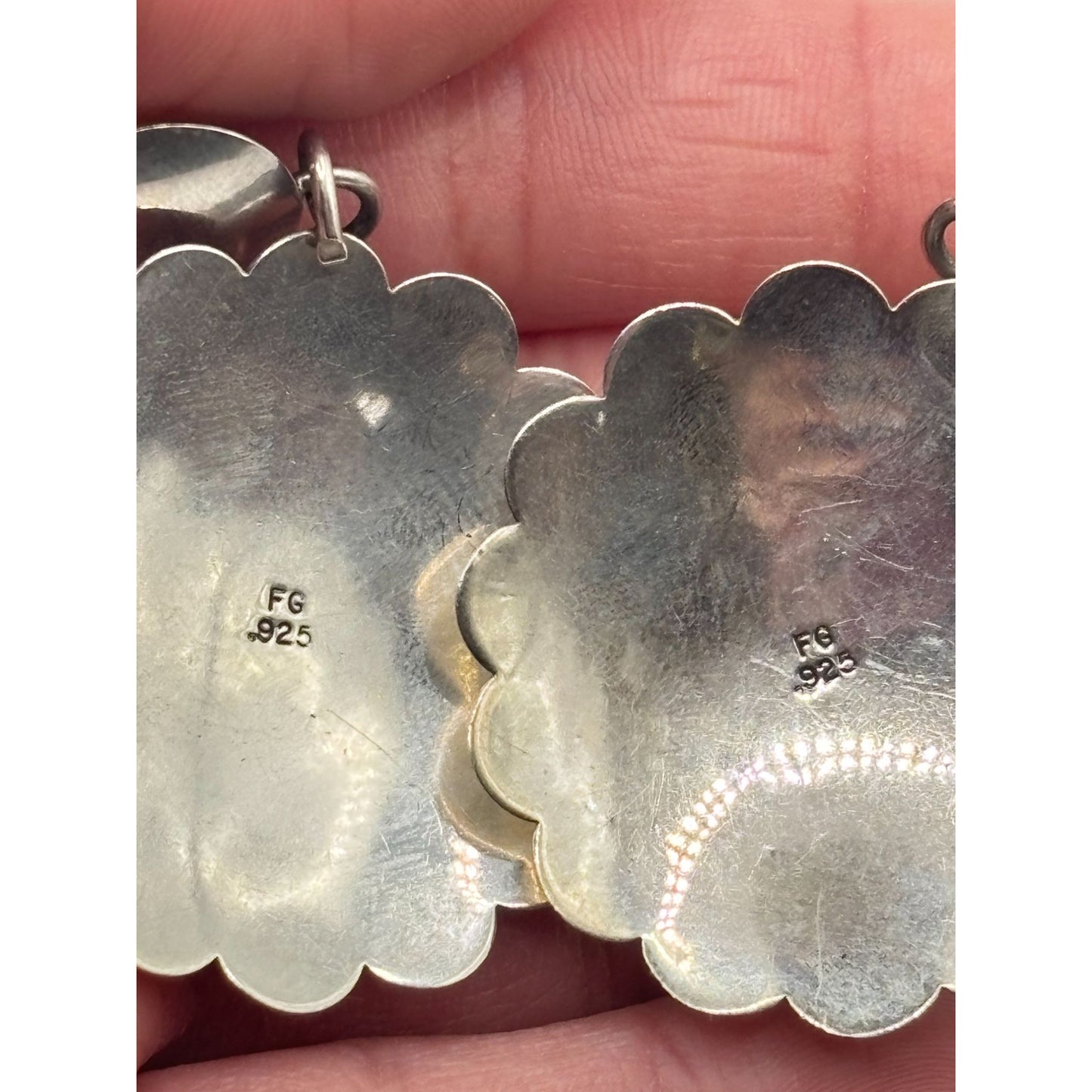 Native American Zuni Inlay Heart Dangle Earrings In Sterling Silver 925