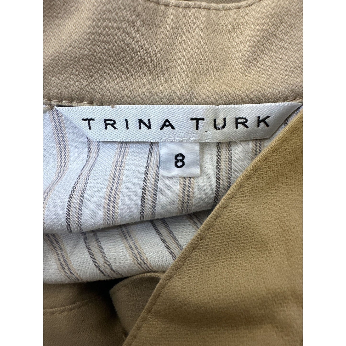 Trina Turk Safari-Inspired Button-Down Shirt Dress Tan Size 8