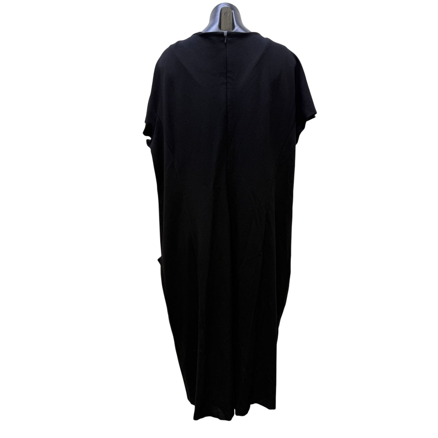 Lafayette 148 Black V-Neck Midi Dress With Pockets Size 20