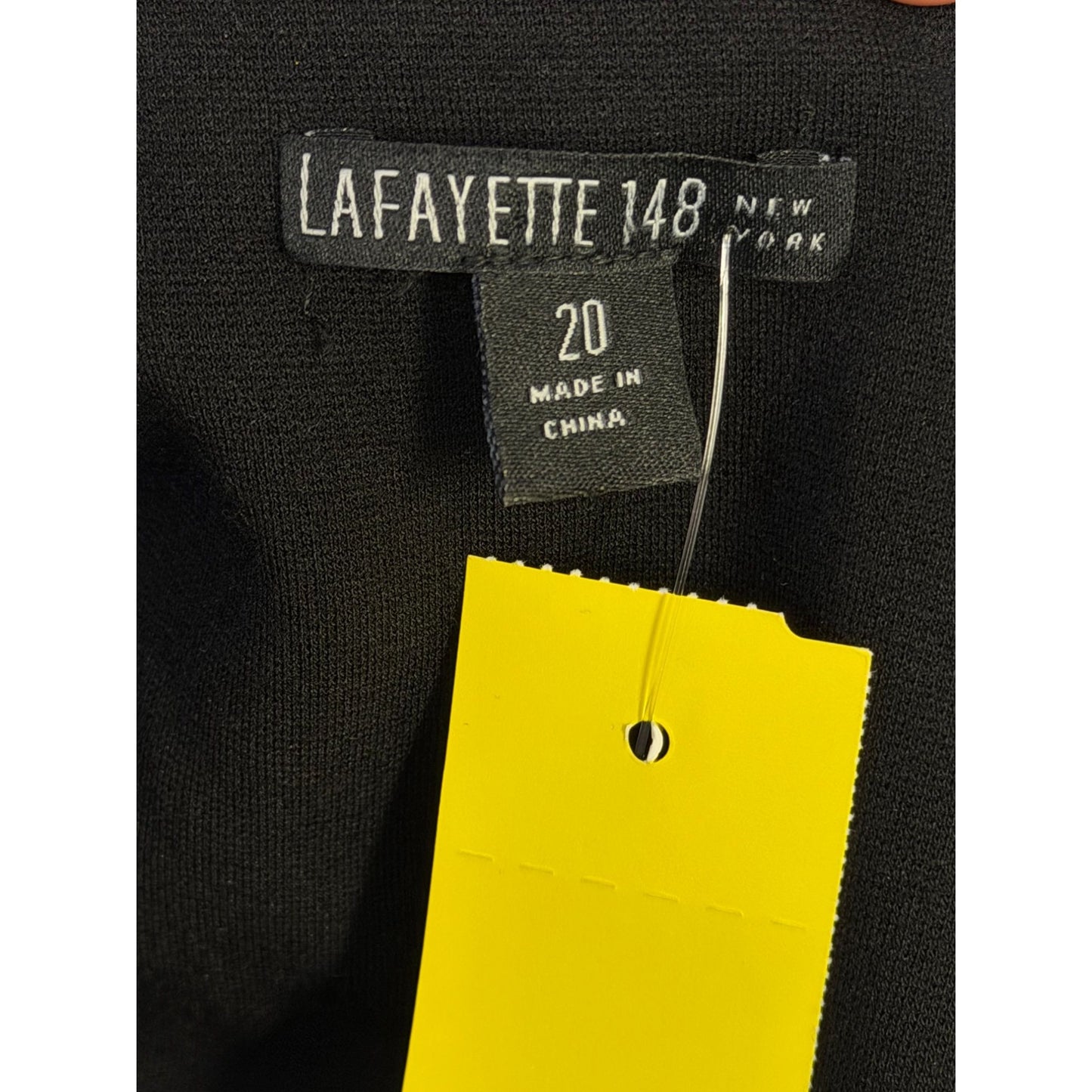 Lafayette 148 Black V-Neck Midi Dress With Pockets Size 20